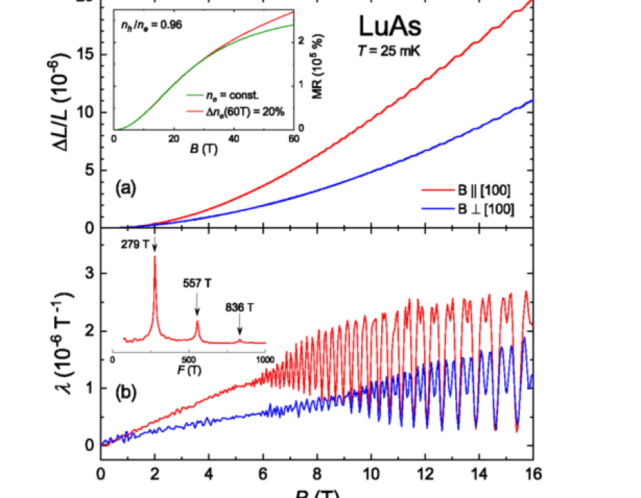 Nonsaturating extreme magnetoresistance and large electronic magnetostriction in LuAs