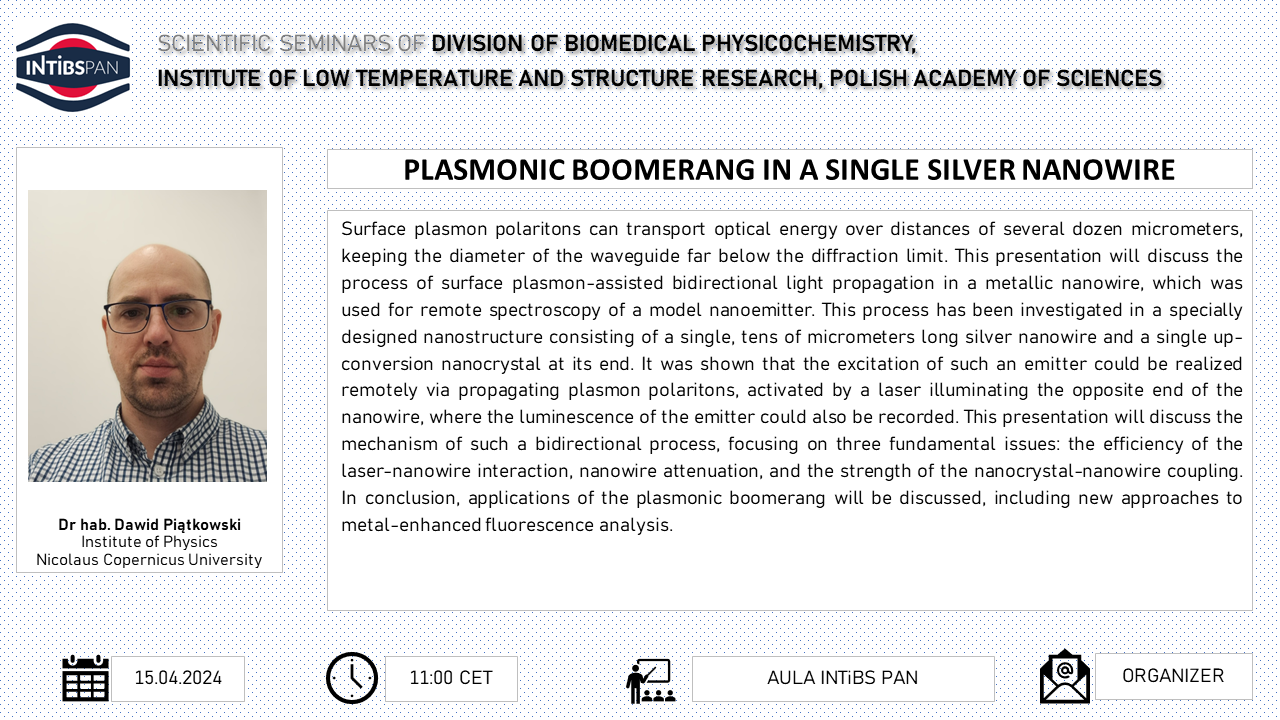 Seminar by dr Dawid Piątkowski